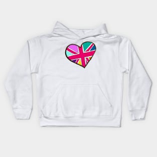 Vibrant Union Jack Heart Kids Hoodie